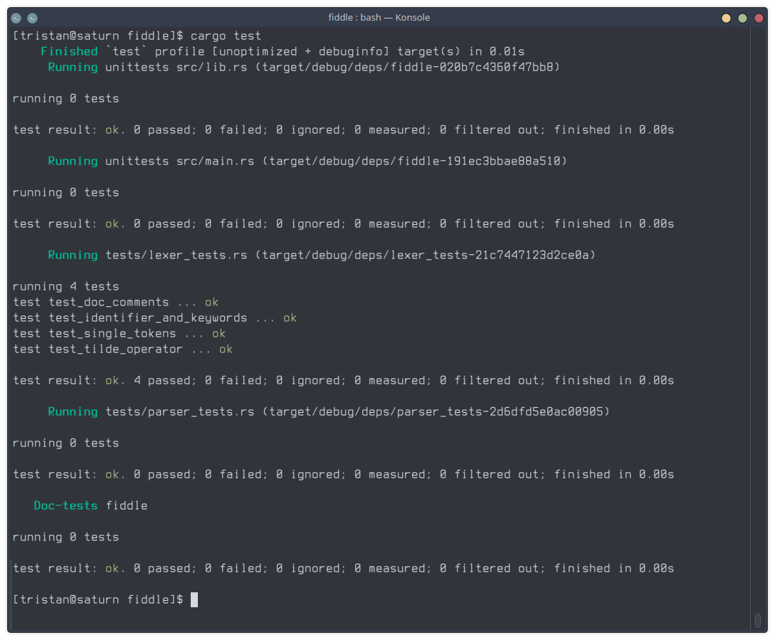 Lexer Tests Screenshot